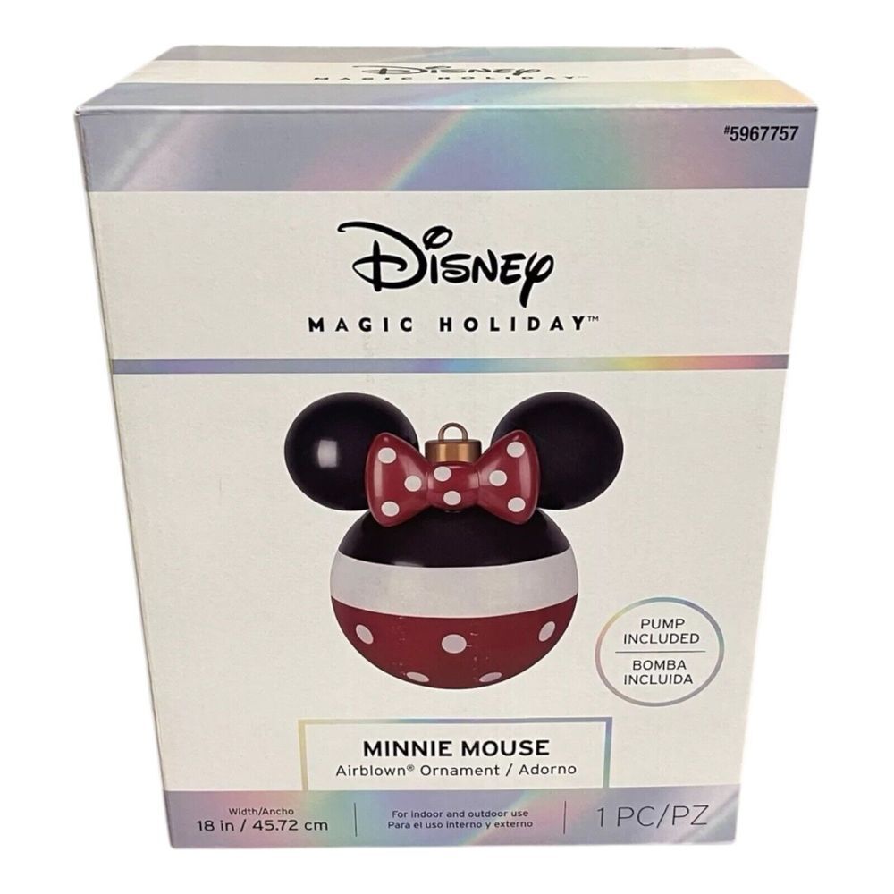 Disney Minnie Mouse Airblown Christmas Ornament 18" Decor Indoor Outdoor w/ Pump